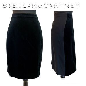 STELLA McCartney Black Velvet Paneled Pencil Skirt 46